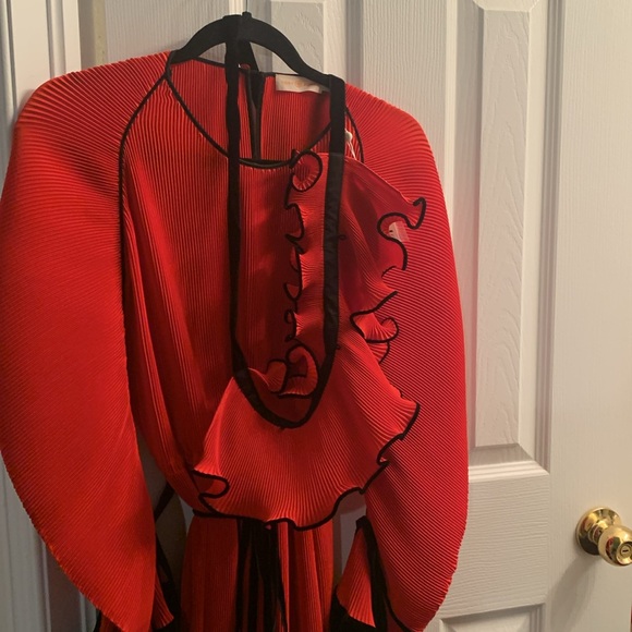 Tory Burch red pleated dress, perfect for the holiday-NWT - Picture 7 of 11